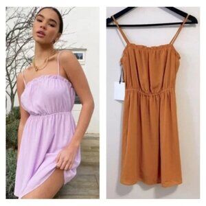 Aritzia Sunday Best Blixen Ruffled Mini Dress Marigold Mustard Yellow Large